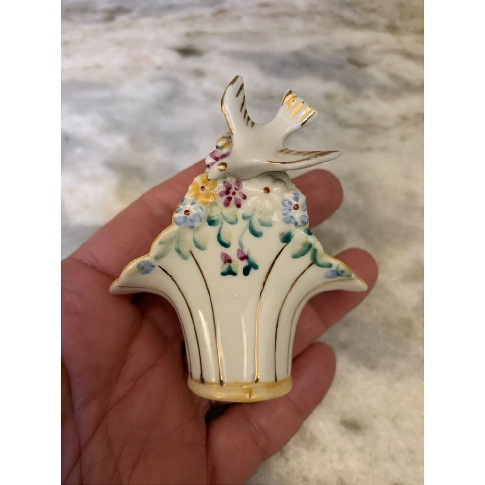 China Basket with Bird and Flowers #keepsake